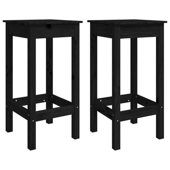 VidaXL 2x Bar Chairs Bar Stools Kitchen Chairs Dining Room Bistro Furniture Home Interior Black 40x40x78 822141