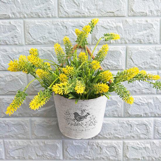 Metalowy kosz ścienny z kwiatami Dekoracja domu w stylu vintage Przenośna idylliczna wisząca doniczka z kutego żelaza do piekarni