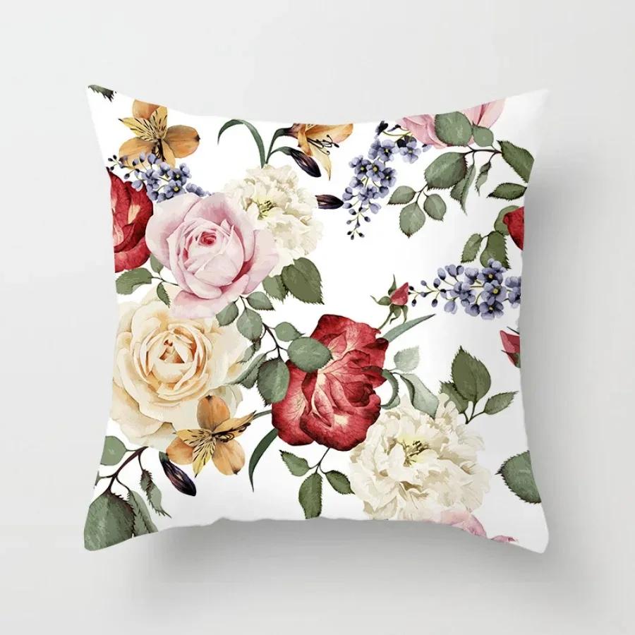 Cute Nordic Simple Flowers Home Decoration Simple Square Decorative Cushion Cover Sofa Pillow Cover