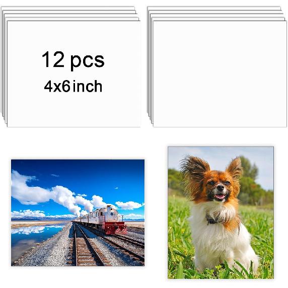 LIZOIDZSM 12 Pcs Sublimation Photo Blanks 4x6 Inch sublimation metal sign blanks Aluminum Photo Sign Blank Photo DIY Photo Sign Wall Frame Poster for 12 Pcs Sublimation Metal