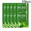 1/5/10pcs Unisex Adult Aloe Vera Facial Masks Moisturizing Face Sheets Glycerin Trehalose Alcohol-Free Fragrance-Free Types Skincare