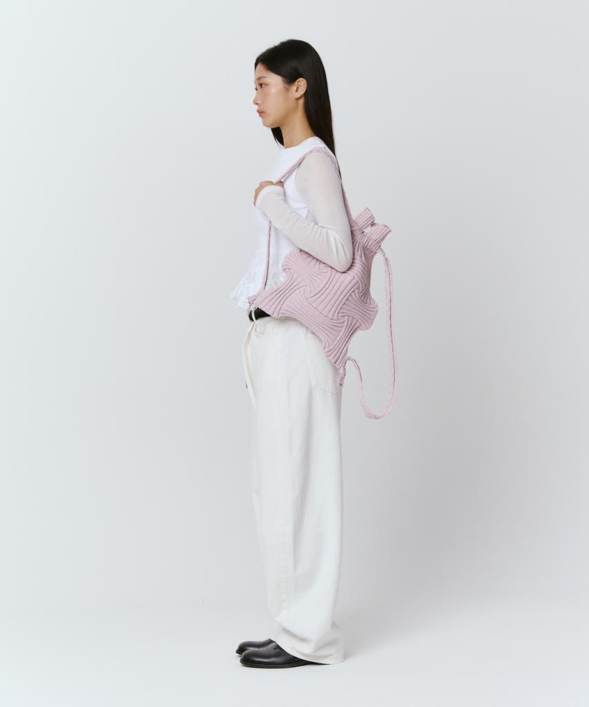 Pleatsmama New Bow Backpack Glitter Pale Pink