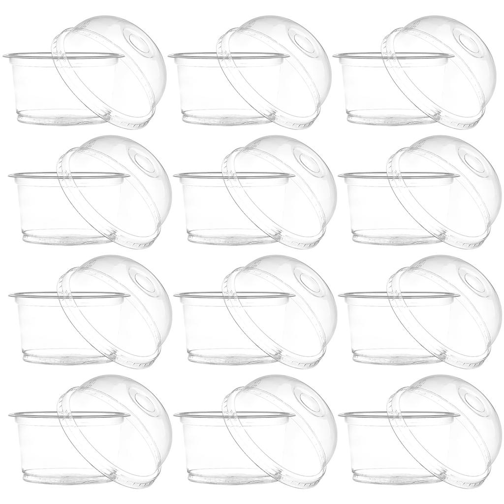 Mini parfaitové pohárky s kupolovými víčky Jednotlivé nádoby na cupcaky Jednorázový dezert