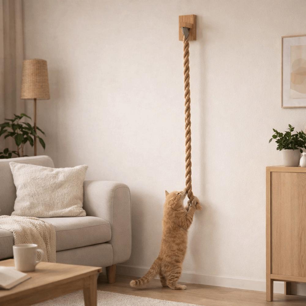 Bite Resistant Cat Scratch Rope Screw Fixation Cat Wall Rope Rack Sisal Rope Cat Climber  Play