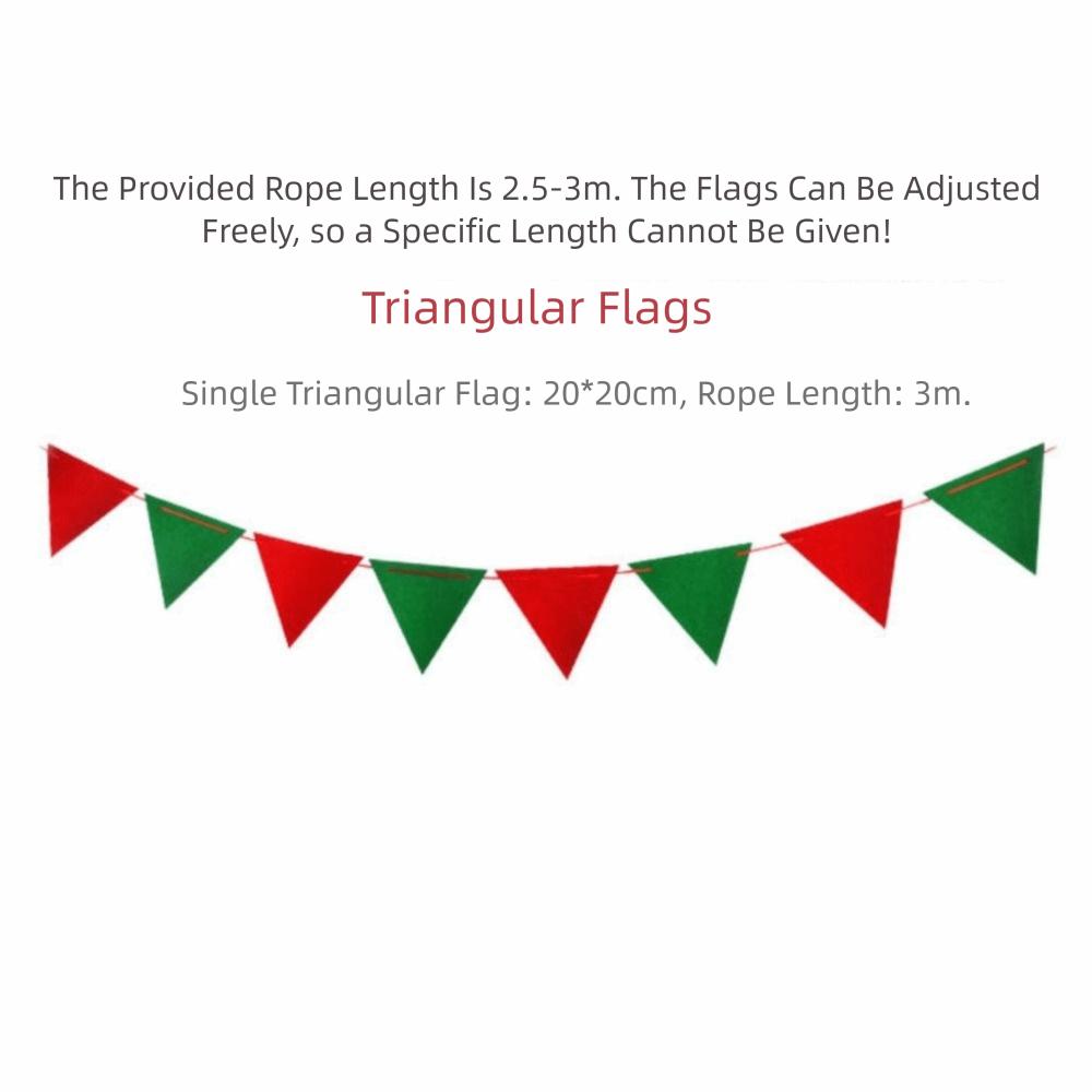 Felt Christmas Banner Elk Design Red Green Xmas Pull Flag Santa Design Hanging Ornament Party Banner New Year Party