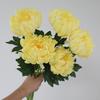 3Pcs Simulated Single Branch Silk Fabric Golden Chrysanthemum Daisy Peony Artificial Flower