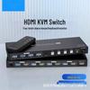 8K HDMI/DP KVM Switch 4x1 - Mouse & Keyboard Control for Four Computers