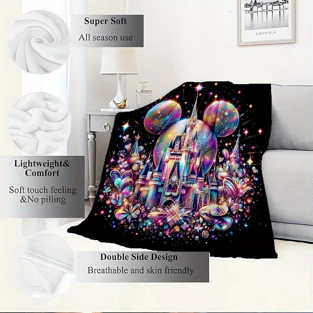 1pc Velvet Mickey Mouse Castle Bedding Throw Blanket Sofa Cover Gift Home Decor Warm Plush Throw Blanket