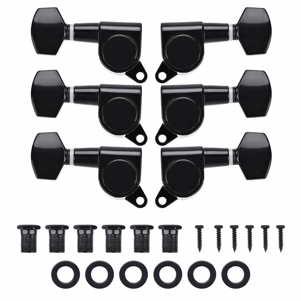 6 Pieces Black Machine Heads 3L3R Configuration String Tuning Pegs Guitar Tuning Pegs For Guitar