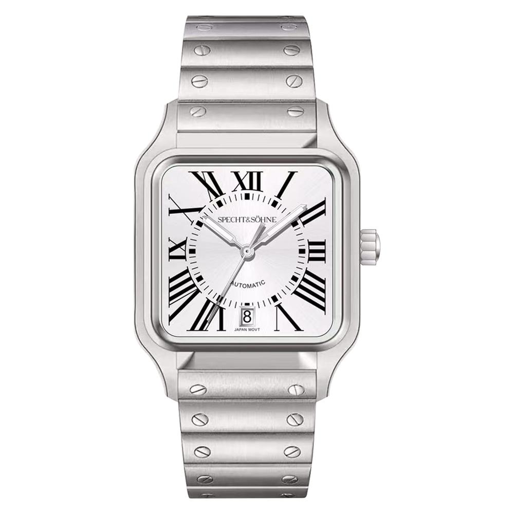 

Роскошные автоматические часы Specht & Söhn 34 мм Механические часы Miyota 8215 для мужчин Коричневая нержавеющая сталь Водонепроницаемые 50 м Reloj Hombre JAPAN-Miyota-8215 белый