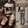 Sex Underwear Sexy Hollow One-piece Bundled Imitation SM Hot Three-point Garter Uniform