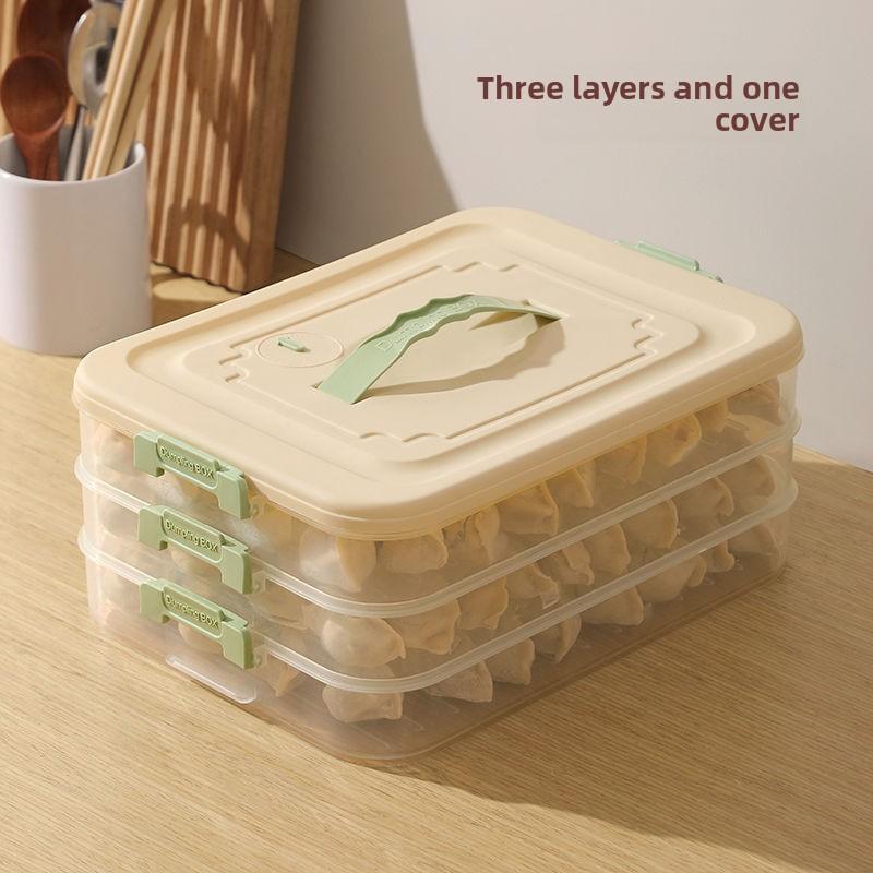 

Домашнє Пакування Їжі Кухонний Холодильник Коробка для Збереження Вонтонів Three storeys and a roof коричневий