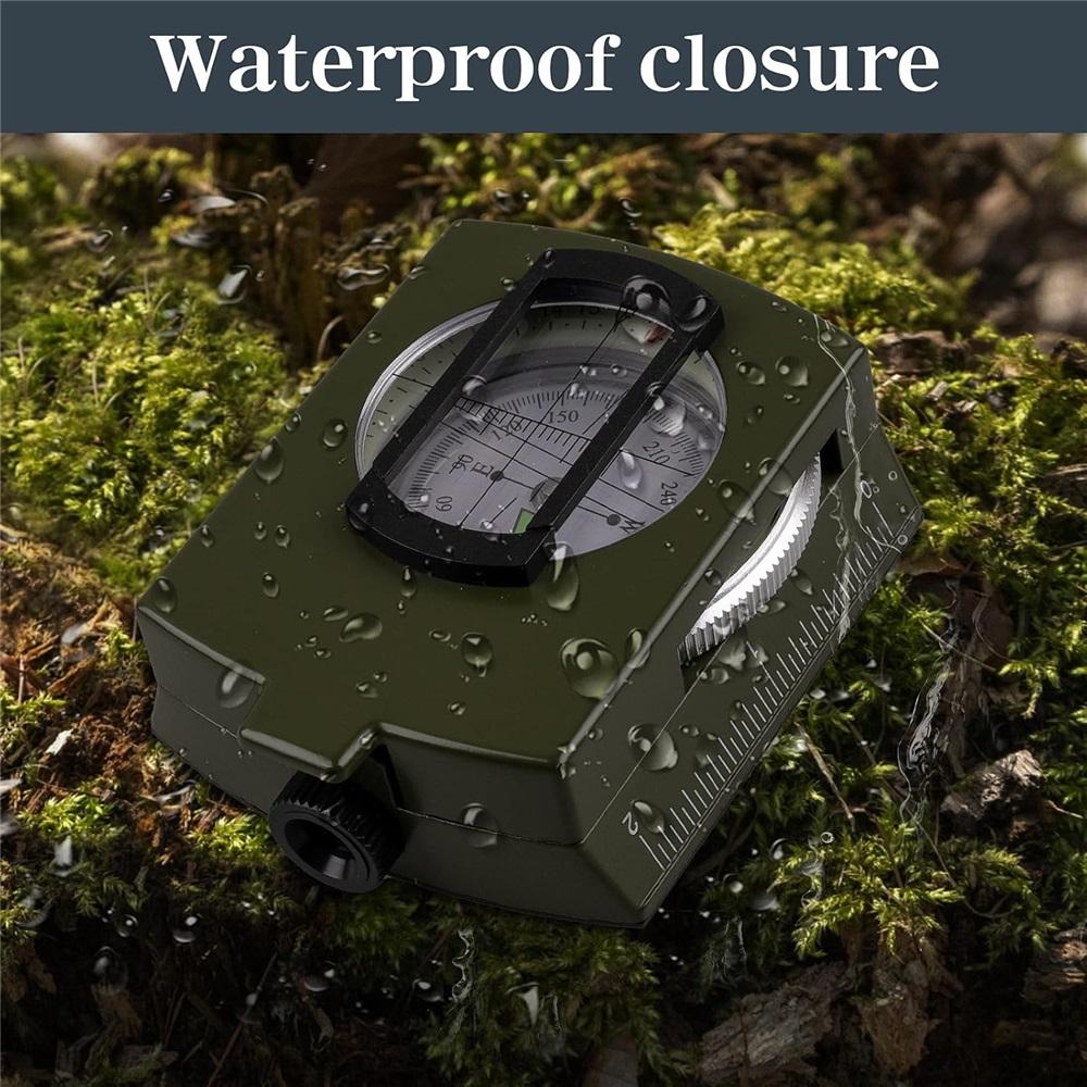 Compass Hiking Compass - Navigation, Pocket, Waterproof, Shockproof, Military - Hiking, Climbing, Biking, Exploring, Geology, Outdoor Activities