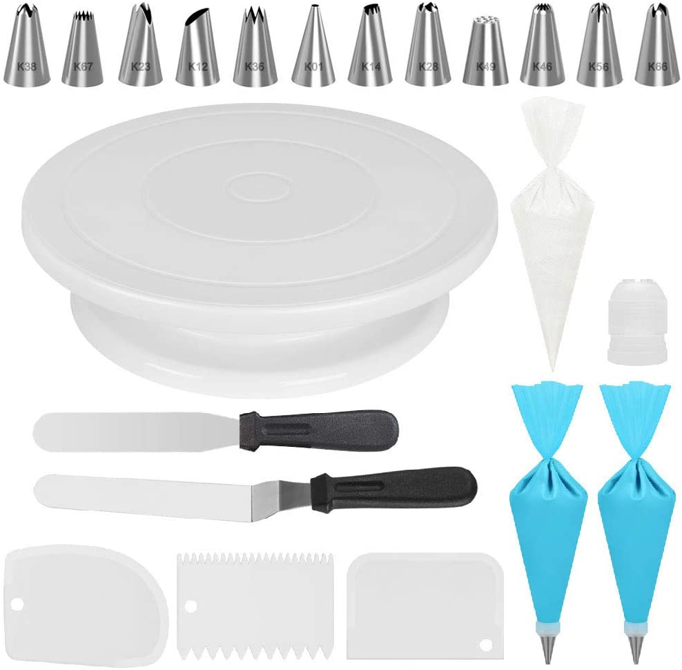 

Cake Decorating Kits with 12 Numbered Tips Silicone Piping Bag Disposable Pastry Bag Essential Cake Tools серебряный