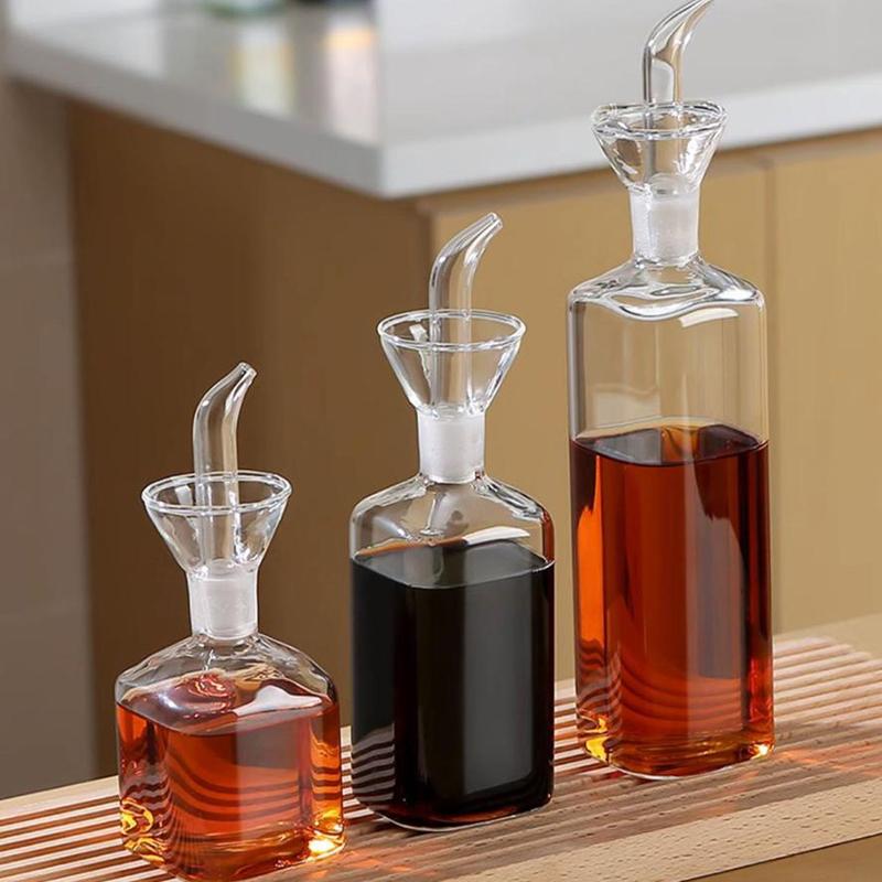 Pentola per Olio in Vetro Borosilicato Alto per Uso Domestico, Tenuta Stagna, Vasi per Olio e Aceto, Tanica per Salsa di Soia da Cucina, Bottiglia per Condimenti