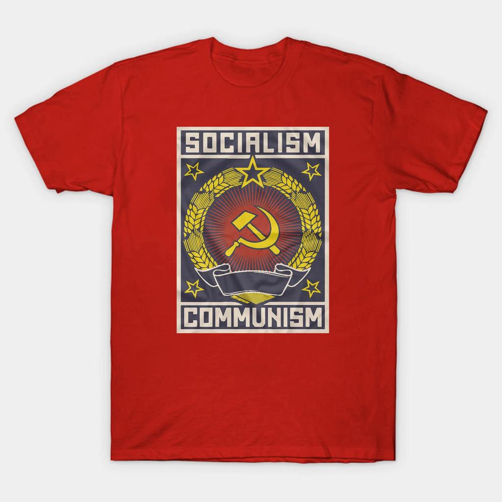 Soviet USSR CCCP Hammer Sickle badge Socialism Communism T Shirt Short Sleeve 100 Cotton Casual Tshirt Loose Top Size S3XL