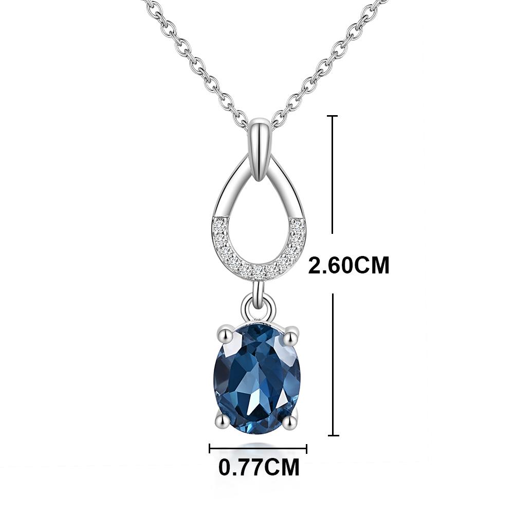925 sterling silver Natural London blue topaz gemstone Earring Ring pendant necklace fine jewelry for women Anniversary and Engagement Gift