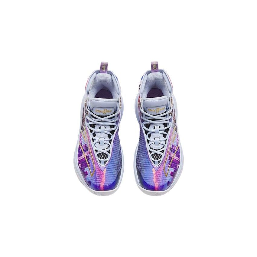 Anta Kids KT8 Comfortable Versatile Non-Slip Shock Absorbing Wear-Resistant High-Top Basketball Shoes Kids basketball shoes Purple 312311130-2