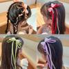 Solid Color Fabric Bow Ribbon Hair Cloth Braided Girl High Value Tassel Hairpin Girl Fashion Hairpin Hair Accessories