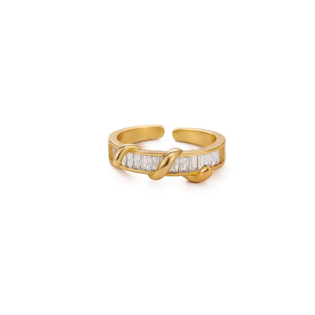 European & American Luxury Zircon Open Ring - Unique Design for Women