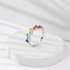 2025 Blue Red Multi-Colored  Zircon Open Finger Rings for Women High Quality  Sterling Silver Rings Wedding  Gift