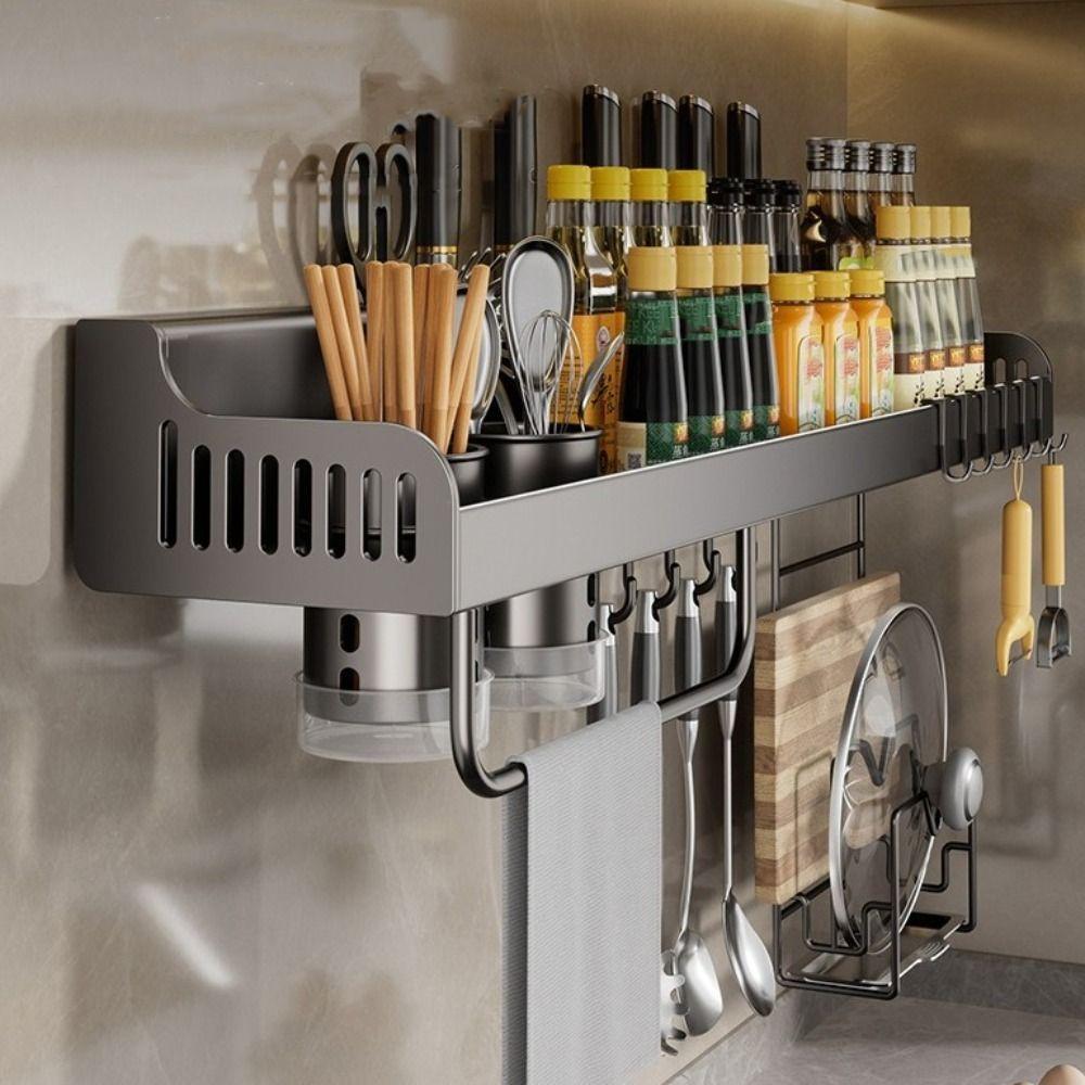 Anti-Rust Kitchen Storage Rack Moisture-Proof Kitchenware Holder Cooking Tools