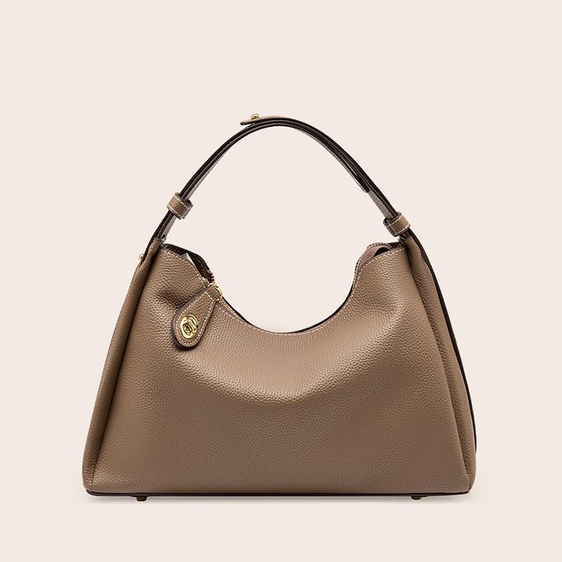 Nova bolsa feminina de couro genuíno de alta qualidade, bolsa de ombro crossbody, bolsa feminina elegante de axila, bolsa feminina Grand