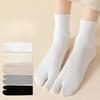 Thin Split Toe Sock Solid Color Mid-Calf Socks Japanese Style Tabi Toe Socks  Girls