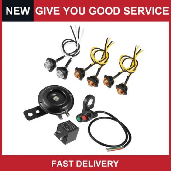 

Universal Motorcycle LED Light Kit with Turn Signal Horn Relay Switch Pack of 1