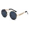 Metal Round Steampunk Rimless Sunglasses