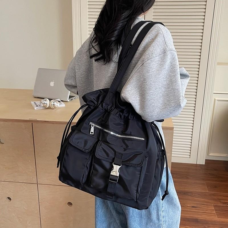 Simple Nylon Bag For Women With Soft Structure And Multiple Compartments For Everyday Carry