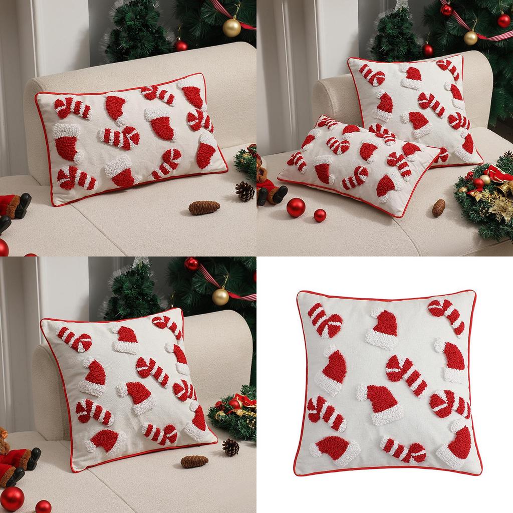 Modern Minimalist Christmas Plush Decorative Pillow Cover Soft Cozy Texture