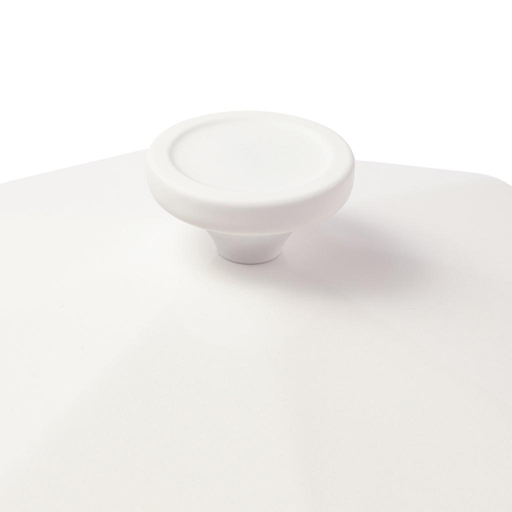 Francfranc Diamond Lightweight Cooking Pot 25cm White, 3-4 servings, Double-handled pot, Suitable for direct heat and induction cooktops, Ceramic