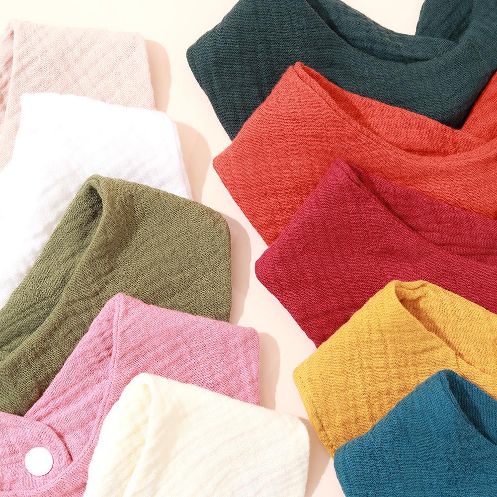 3 stuks Baby Voeding Kwijlslabbetjes Speekseldoek Driehoek Effen Kleur Sjaal Bandana Zacht Katoen Slab Verstelbare Drukknop Boertjesdoek