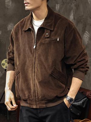 Herren Cord Harrington Jacke mit Kragen - Herbst/Winter 2025 Neuankunft