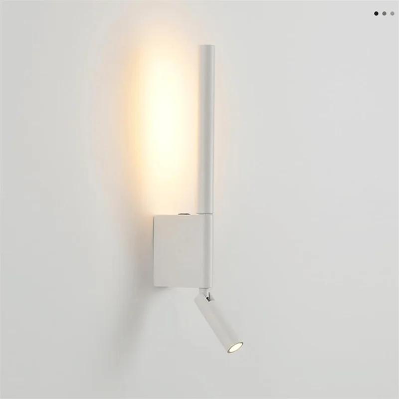 Bedroom Wall Lamp Minimalist Modern Reading Light Homestay Hotel Study Rotating Wall Lamp Adjustable Reading Light With Switch