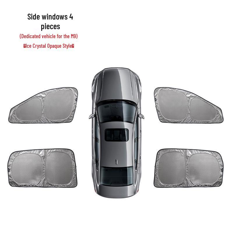 AITO M9 Ice Crystal Opaque Camping Privacy Curtains: Sunshade, Sun Protection, Heat Insulation for Side Windows.