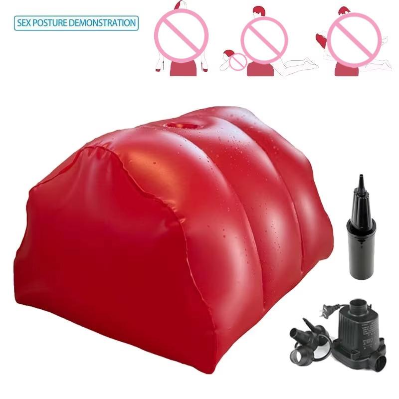 Nafukovací Sex Vankúš Prenosný Ľahký Podpora pre Dospelých PVC SM Pomôcka Klinový Vankúš Otvor pre Dildo Poloha Páry Sexy Vankúš
