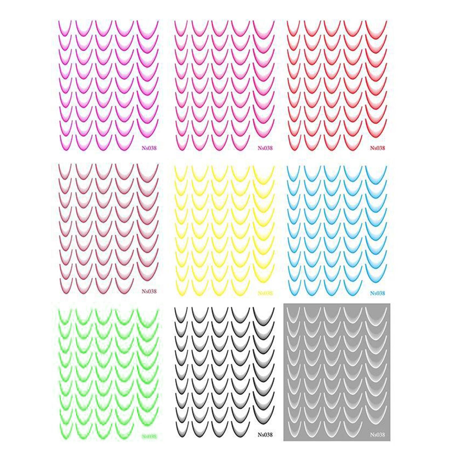 9 Sheets French Tip Nail Stickers Adhesive Nail Decals Nails Art Decorations French Line Nails Art Stickers 1