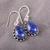 Natural Lapis Lazuli Gemstone 925 Sterling Silver Jewelry Stylish Earrings1.41" EE-97-30