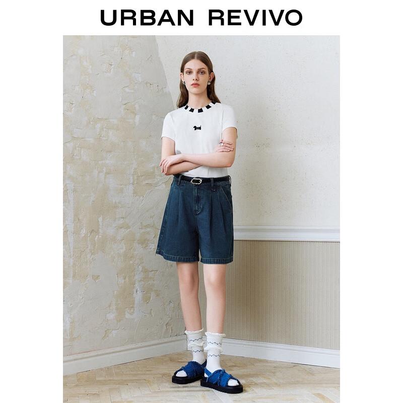 UR Women s Color-block Print Short Sleeve T-shirt XS грязно-белый