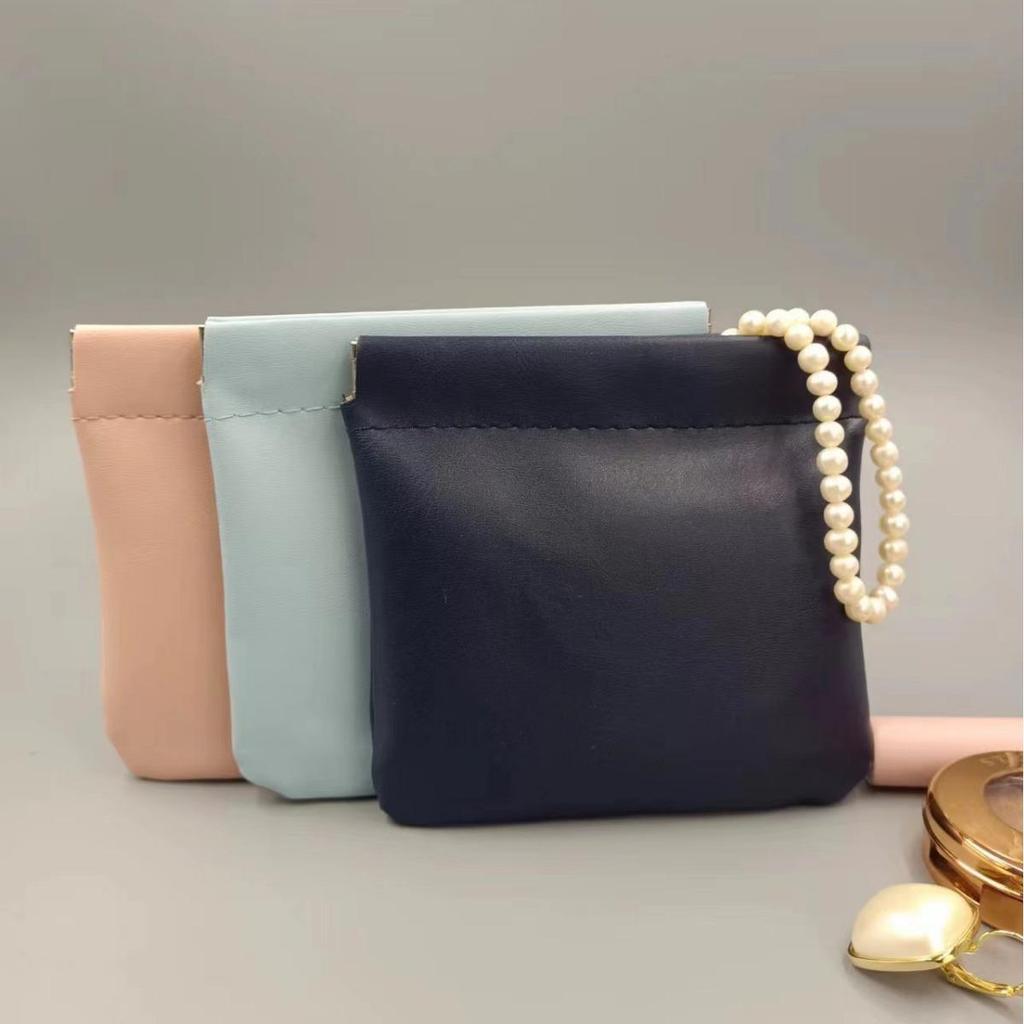 Compact PU Multipurpose Pouch: Lipstick, Coins, Jewelry, Earphones Storage.