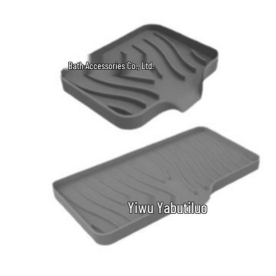 

Silicone Draining Soap Dish - Water-Resistant for Bathroom, Toilet, Kitchen Gray Small