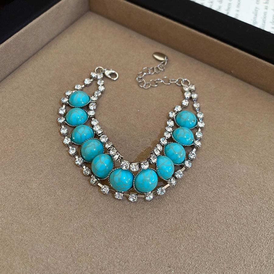 Acrylic Oval Diamond Ring Bracelet Earrings Necklace Accessories Women's Clavicle Chain Versatile Necklace