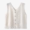 Crochet Vest Fringed Sleeveless Hollow-out Openwork Button-front Knit Blouse Sweater Vest Women Boho Festival Spring Summer 2026