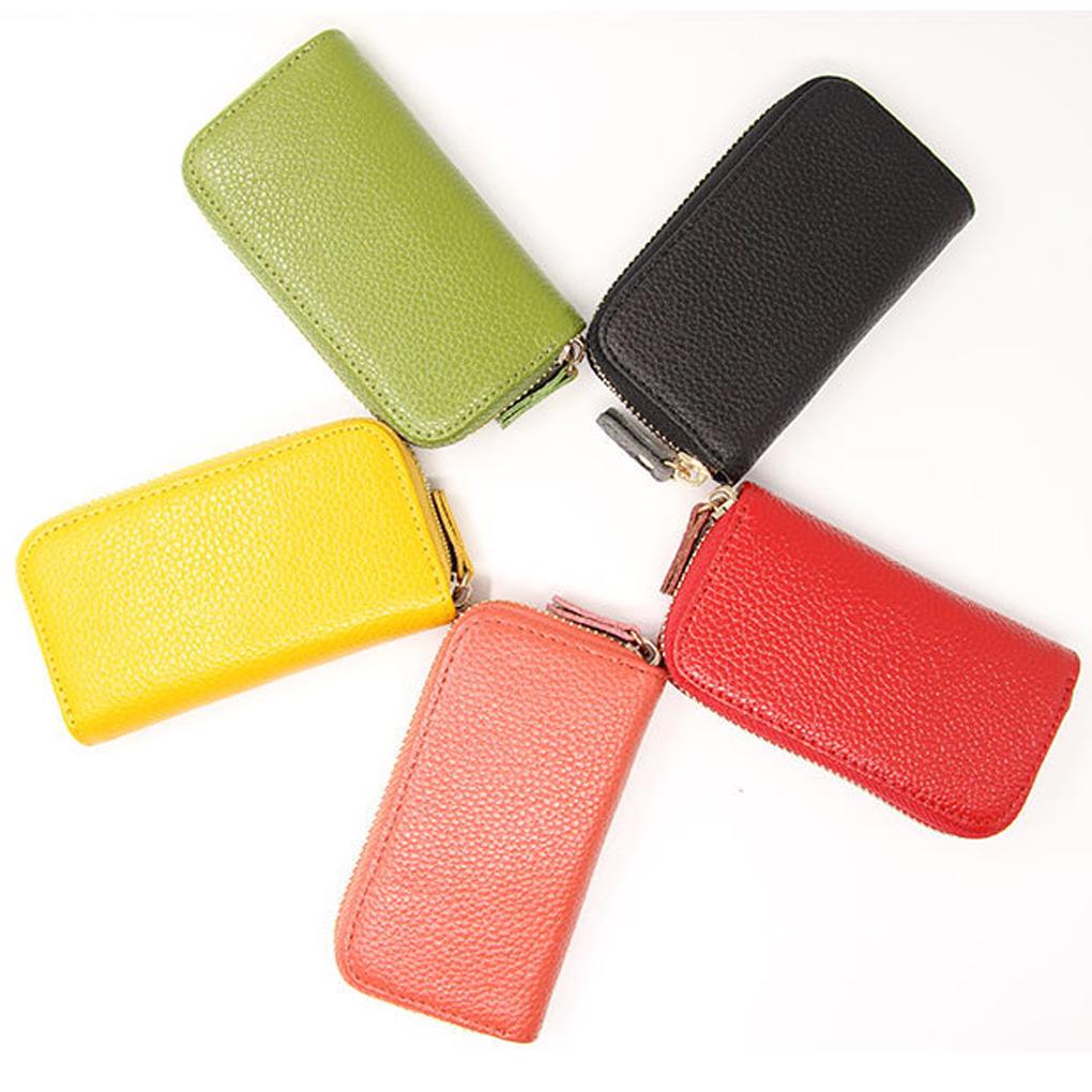 Leather Key Case Card Holder Zipper Purse Universal Holder Organizer Vintage Premium Multifunctional Unisex Purses