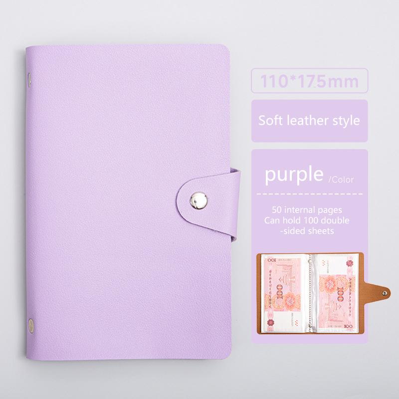 

100 Конвертов Блокнот для экономии денег Многоразовый Челлендж для пары Экономия денег Легкий и веселый способ Бюджет Экономия Челленджи Папка фиолетовый