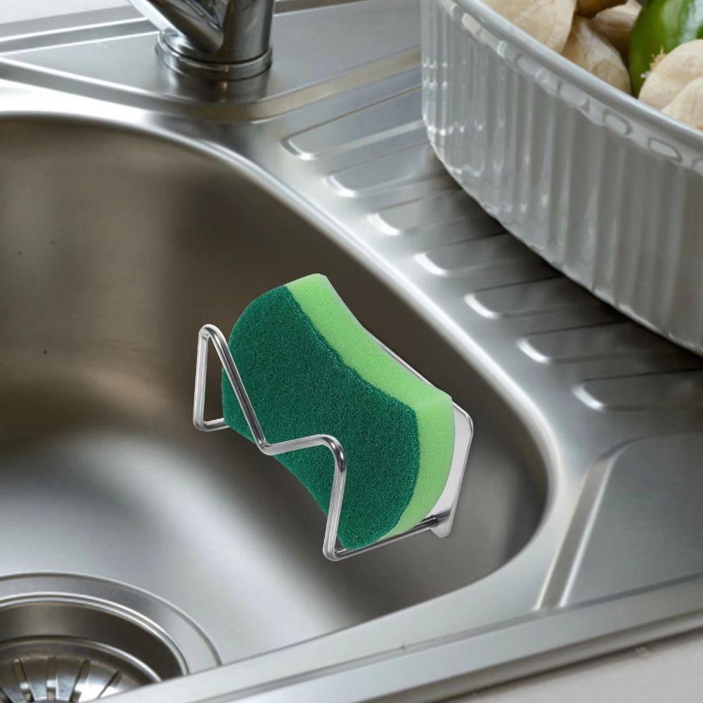 Stainless Steel Sponges Storage Holder Self Adhesive Cutting Board Storage Rack  Bathroom