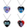 Kpop Demon Hunters Necklace Cartoon Heart Shape Pendant Anime Charms Neck Chains Electroplate Accessories Fashion Jewelry Gift