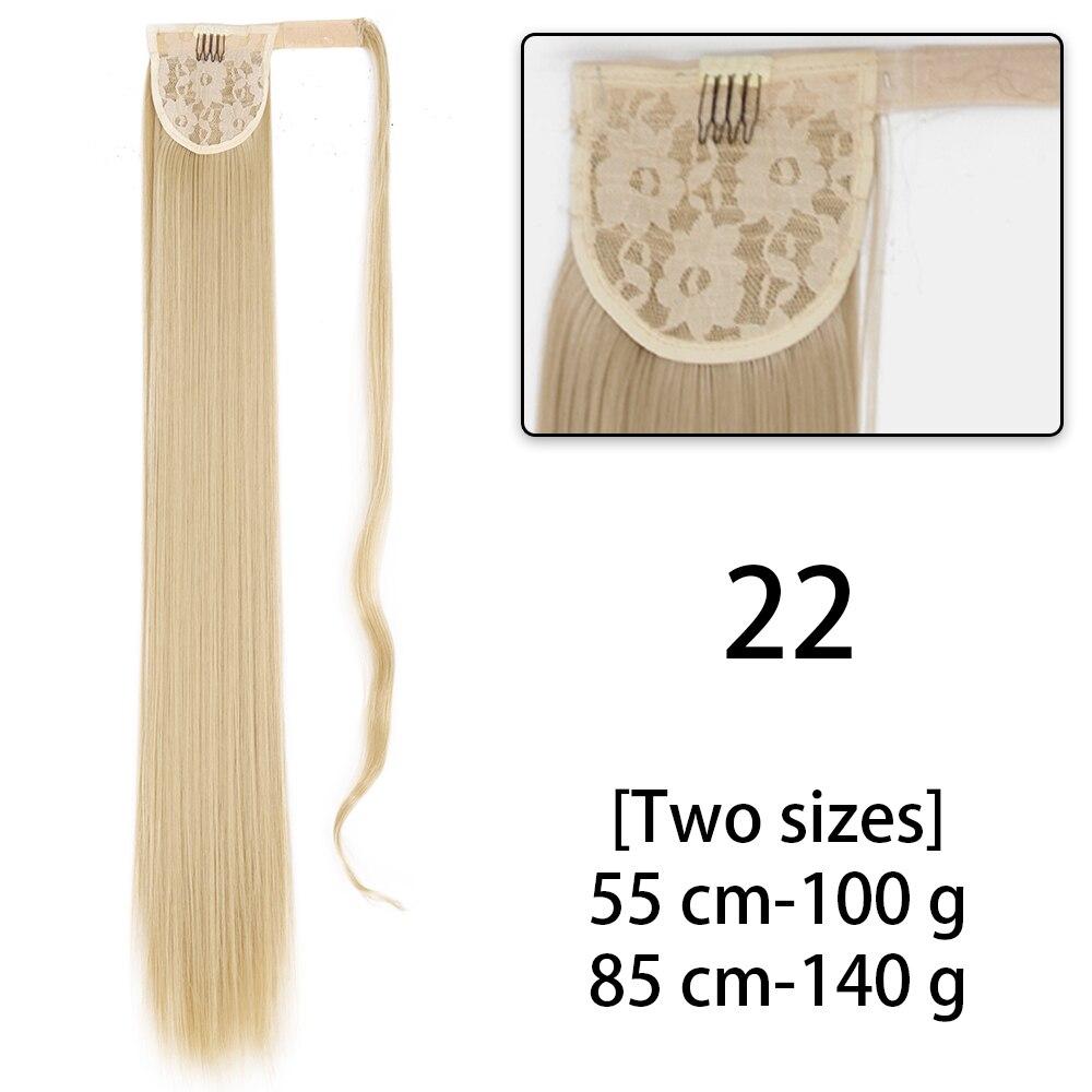 LISI HAIR Długie proste falowane syntetyczne włosy z kucykiem damskie do noszenia na co dzień to ekstra 85 cm kucyk z włosów
